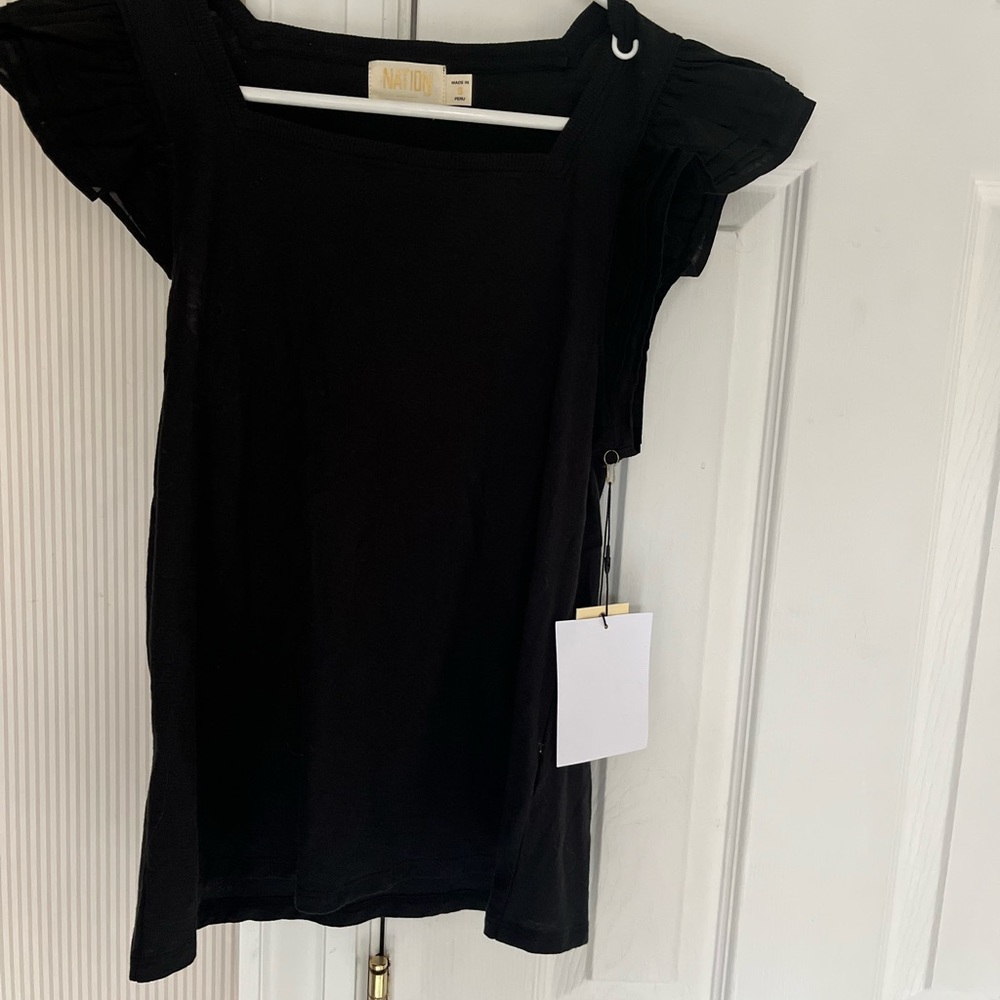 nation women’s new with tags black t shirt